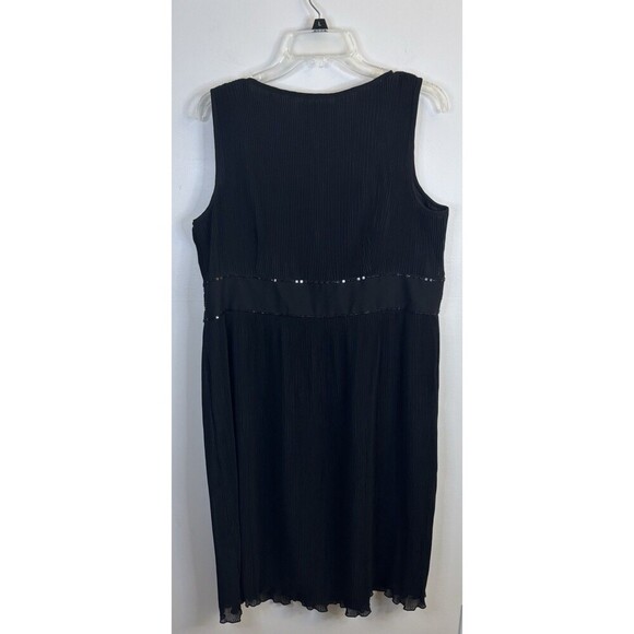 LANE BRYANT Pleated Sleeveless Black Midi Dress Women 16 Sequins Event Formal - Picture 3 of 12